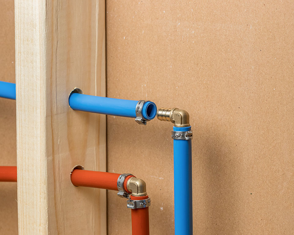 Pex plastic water supply plumbing pipe.